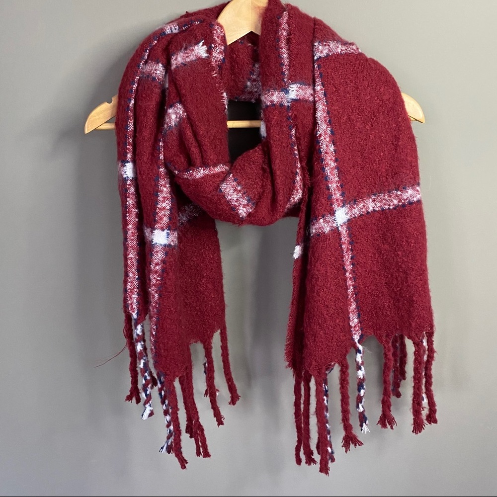 Renee’s NYC Incorporated Red Plaid Blanket Scarf